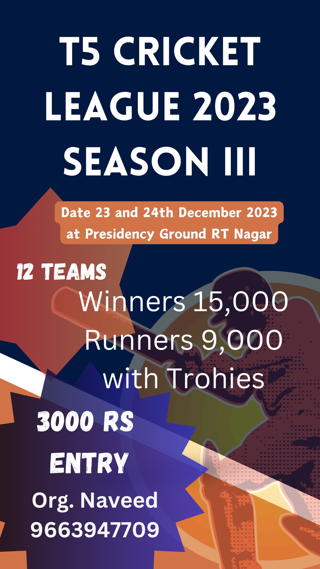 T5 Cricket League 2023 RT nagar