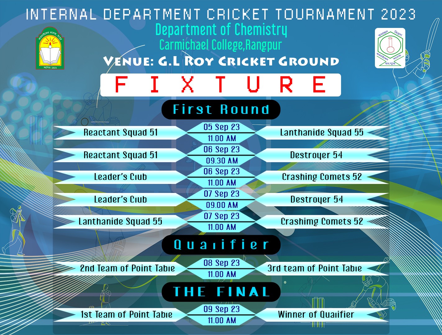 CCR Chemistry Department Cricket Tournament- 2023