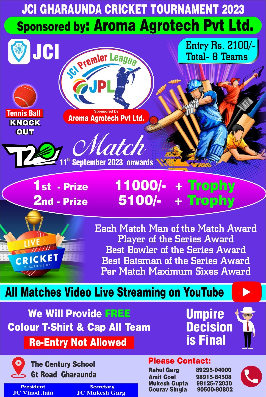 JCI Premier League T20 2023