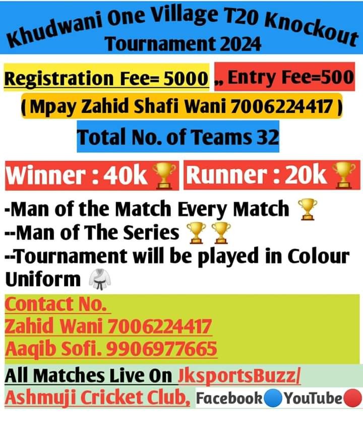 Khudwani T20 Knockout Tournament  EDITION2 Edition 2