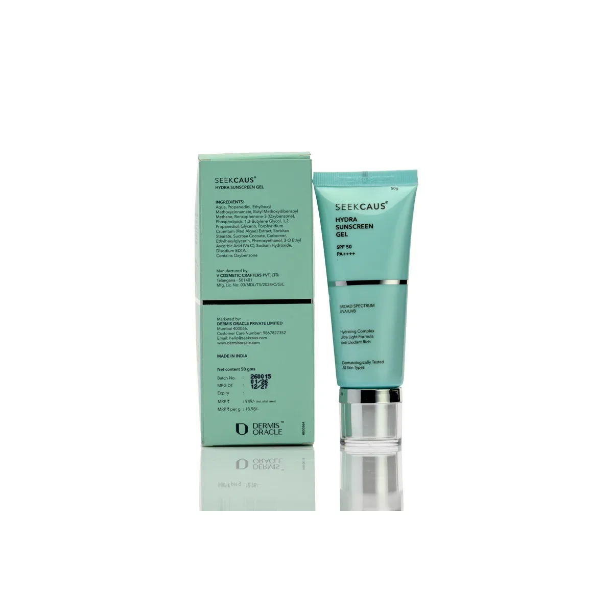 SEEKCAUS HYDRA SUNSCREEN GEL-50ML — DermaVue Shop