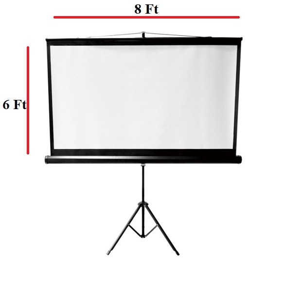 Projector Screen and Tripod Stand (6x8) on Rent