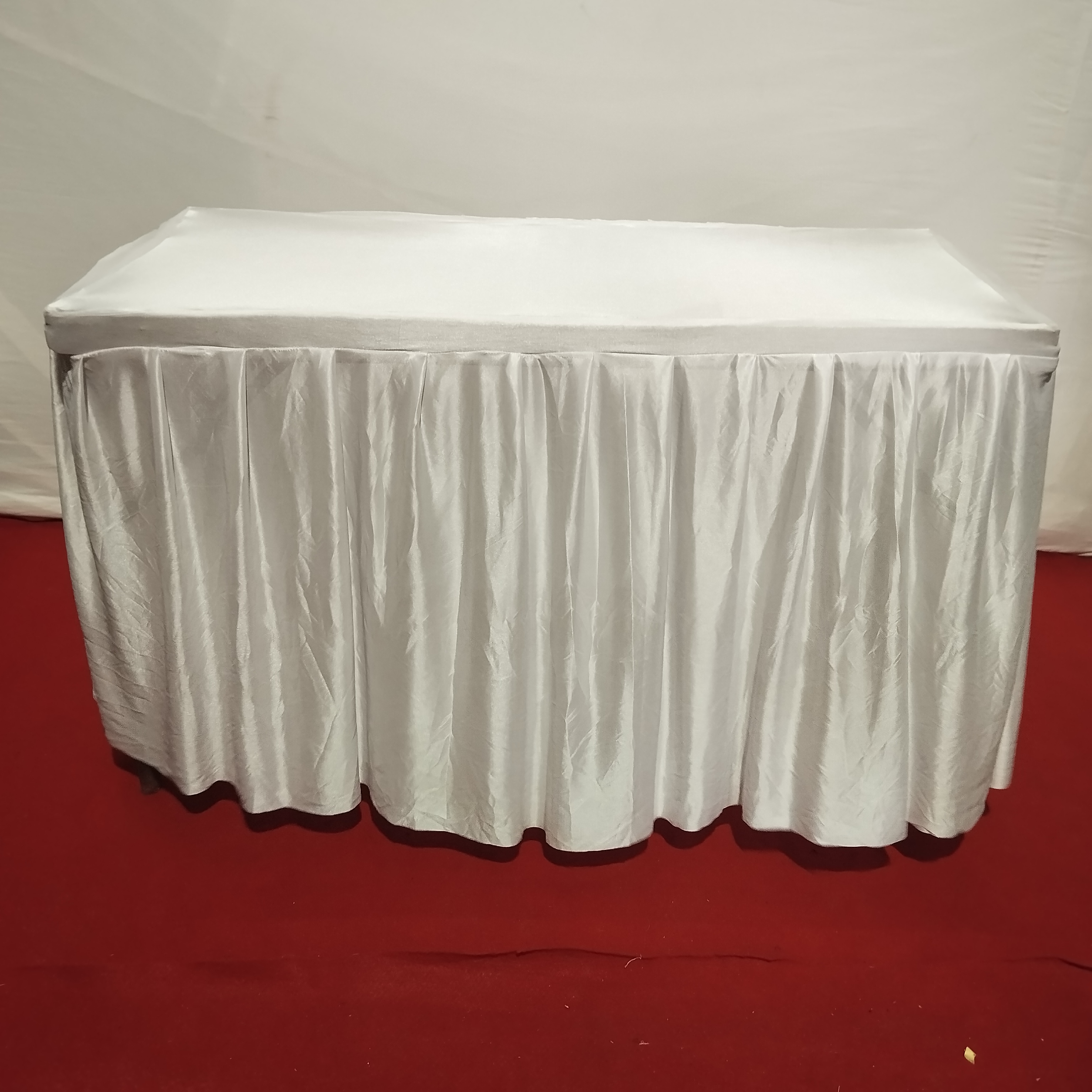 Rent Catering Rectangle Tables with White Frill Cover in Mumbai 