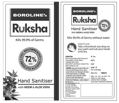 Boroline’s Ruksha (label) Device mark 4501658 Trademark