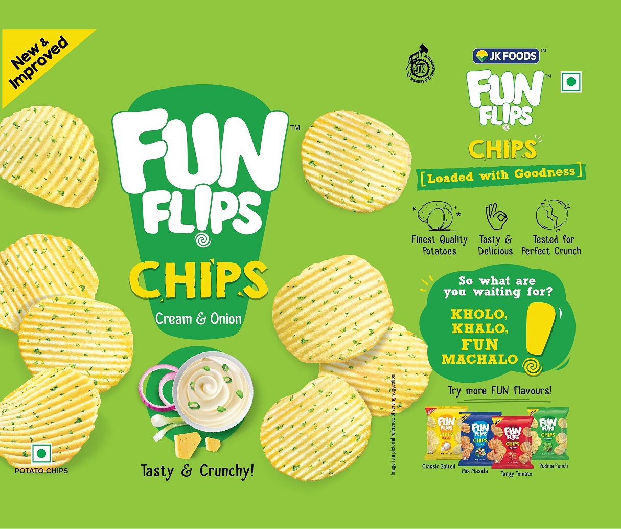 Fun Flips Chips Cream & Onion Label Device mark 4522167 Trademark