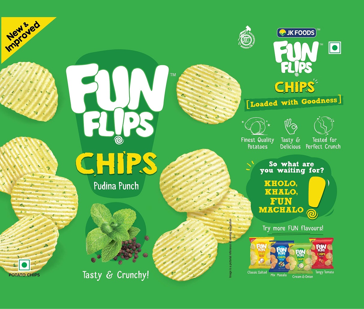 Fun Flips Chips Pudina Punch Label Device mark 4522169 Trademark