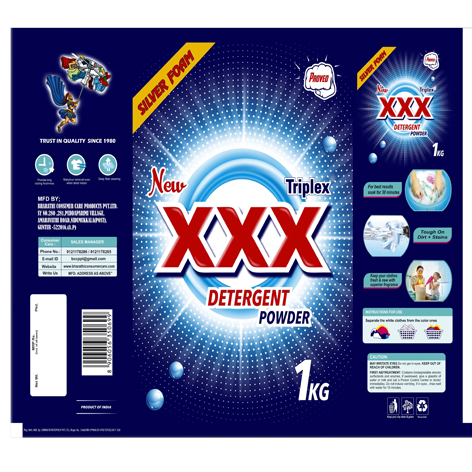 New Silver Foam Triplex Xxx Detergent Power Device mark 4516838 Trademark