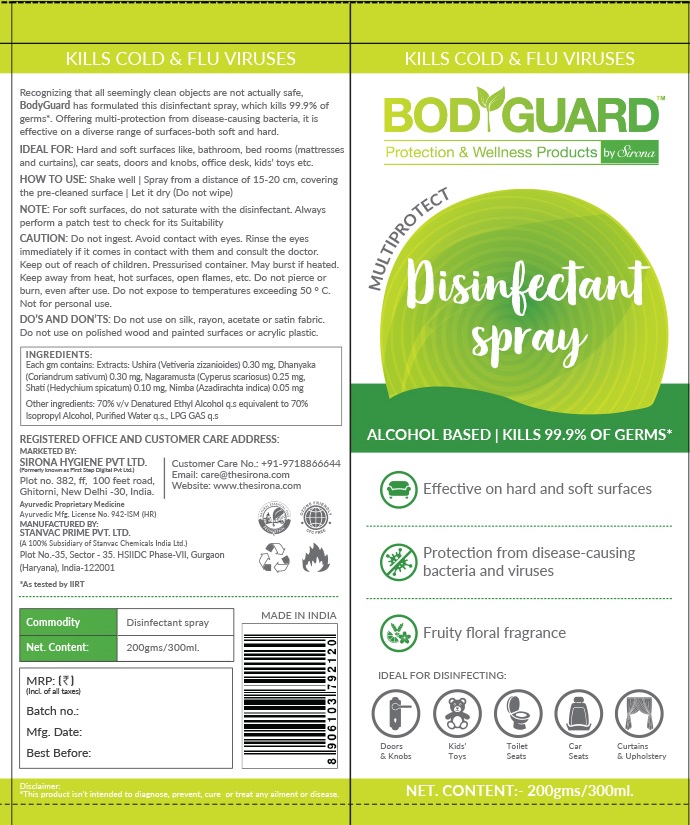 Bodyguard Disinfectant Spray Device mark 4534080 Trademark
