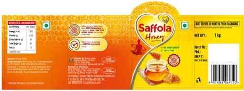 Saffola Honey Label Device mark 4565736 Trademark