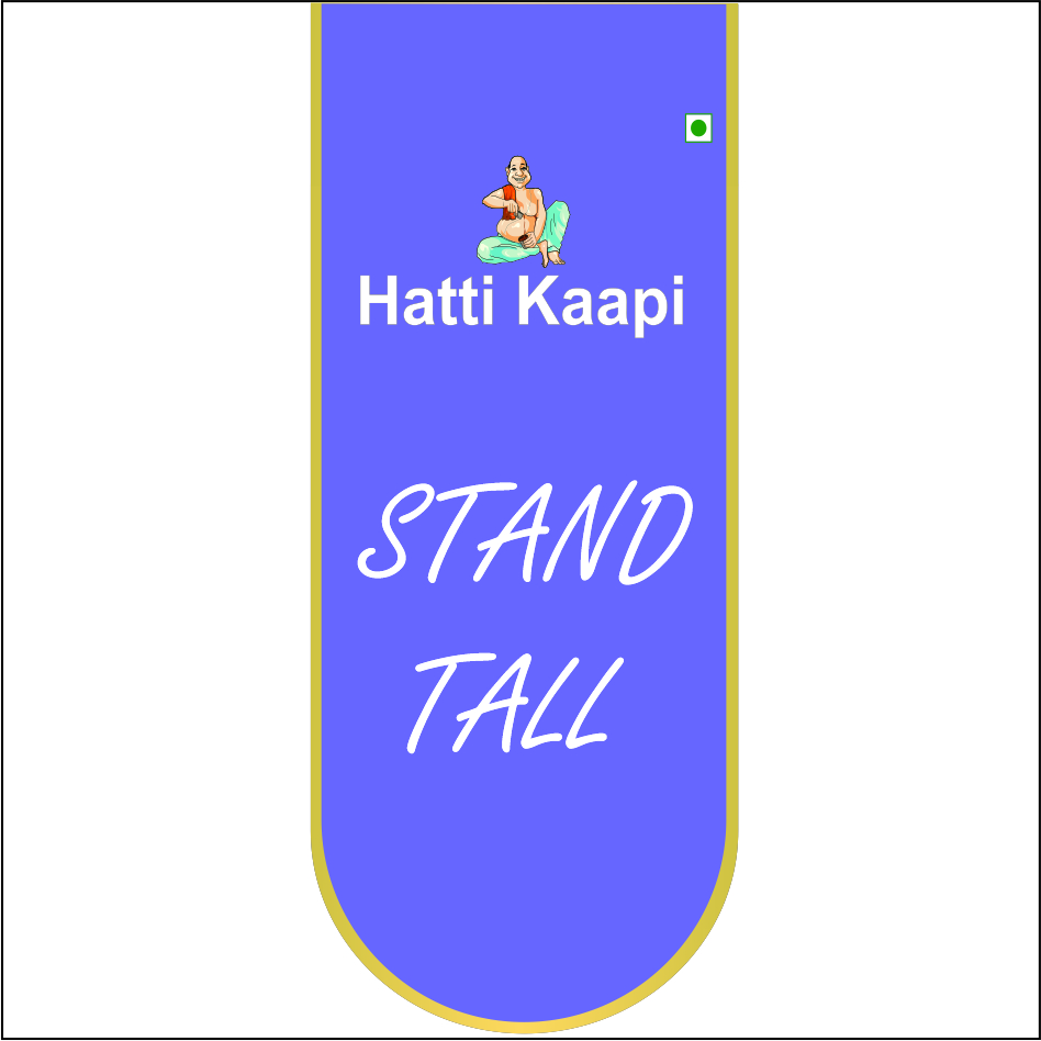 Hatti Kaapi; & Stylized, Slanted Stand Tall Device mark 4570972 Trademark