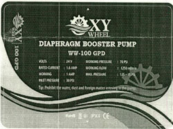 Oxy Wheel - Diaphragm Booster Pump With Device Of Wheel And Two Curved Line Device mark 4580725 Trademark