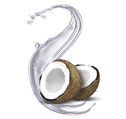 Device Of Coconut Halves With Oil Wave Device mark 4616532 Trademark