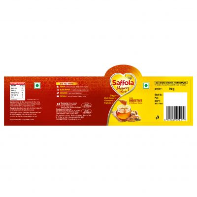 Label Of Saffola Honey Plus Ginger, Triphala, Cinnamon, Pepper Device mark 4617684 Trademark