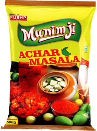 Pushp Brand Munimji Achar Masala Device mark 4628782 Trademark