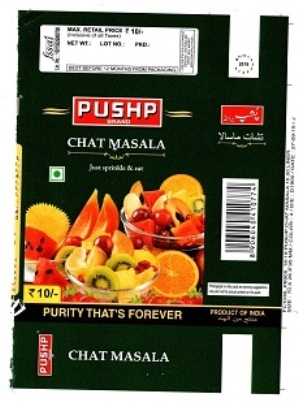 Pushp Brand Chat Masala Device mark 4628789 Trademark