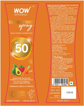 Wow Skin Science Sunscreen Spray Device mark 4637340 Trademark