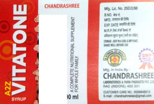Chandrashree A2z Vitatone Device mark 4638234 Trademark