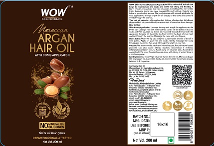 Wow Skin Science Moroccan Argan Hair Oil Device mark 4651546 Trademark