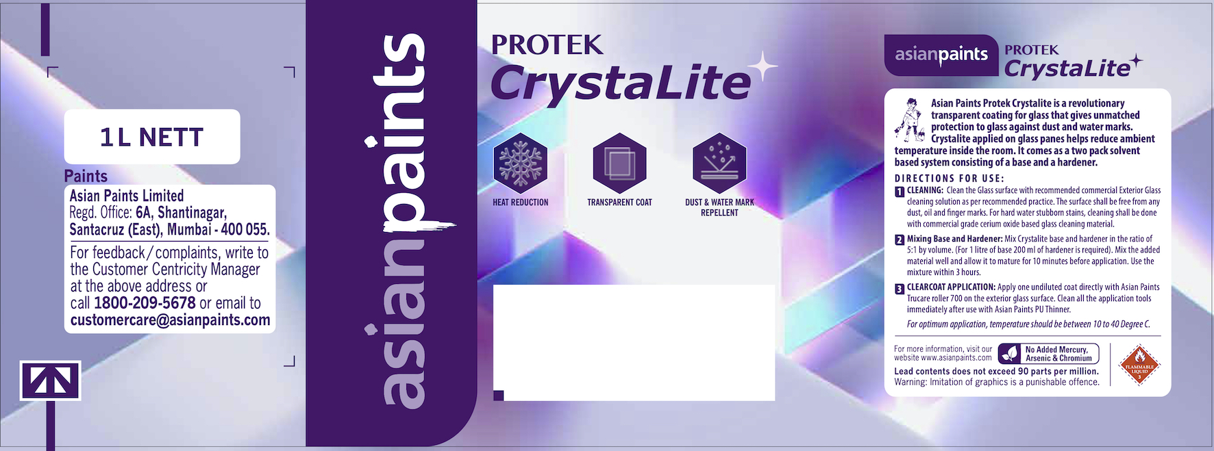 Asian Paints Protek Crystalite Device mark 4694480 Trademark
