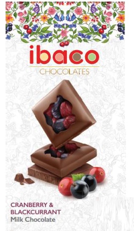 Ibaco Chocolates Cranberry & Blackcurrant Milk Chocolate Device mark 4709535 Trademark