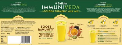 Label Of Saffola Immuniveda Golden Turmeric Milk Mix Device mark 4712862 Trademark