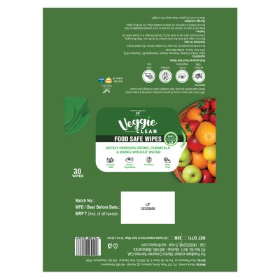Marico's Veggie Clean Food Safe Wipes Label Device mark 4712874 Trademark