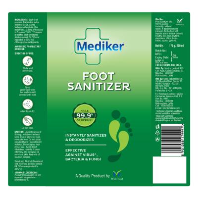 Mediker Foot Sanitizer Label Device mark 4713127 Trademark