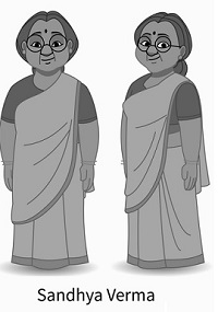 Sandhya Verma With Caricature Of Woman Device mark 4750696 Trademark