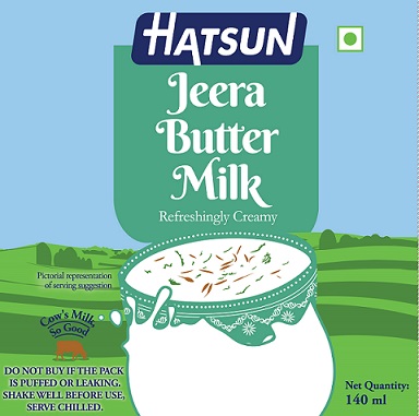 Hatsun Jeera Butter Milk Refreshingly Creamy With Image Of Buttermilk In Pot Device mark 4780763 Trademark