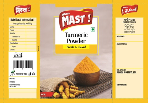 Jhaveri's Mast Turmeric Powder Device mark 4790969 Trademark