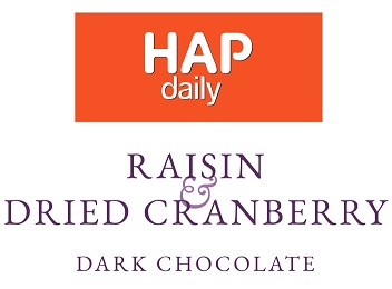 Hap Daily Raisin & Dried Cranberry Dark Chocolate Device mark 4797000 Trademark