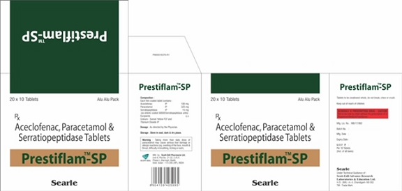 Searle Prestiflam-sp Device mark 4814287 Trademark