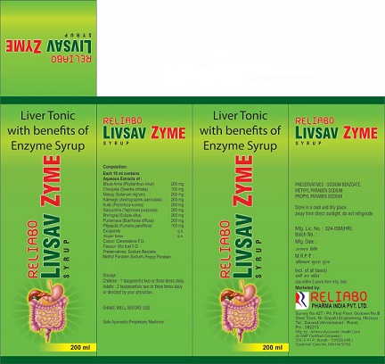 Reliabo Livsav Zyme Syrup Device mark 4860773 Trademark