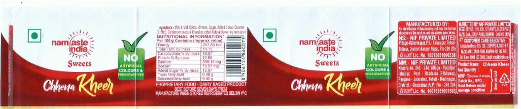 Namaste India Sweets Chhena Kheer Device mark 4877956 Trademark