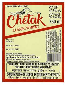 Chetak Classic Whisky Device mark 4879608 Trademark