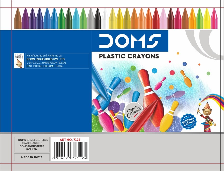 Doms Plastic Crayons Round Tin - Packaging Device mark 4894684 Trademark