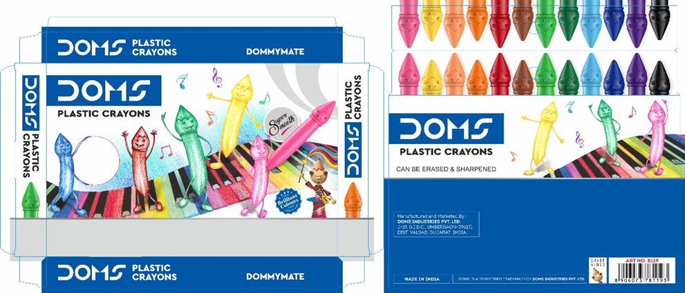 Doms Dommymate Plastic Crayons Packaging Device mark 4913095 Trademark