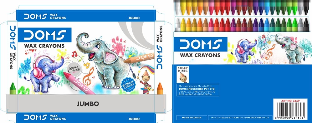 Doms Jumbo Wax Crayons Packaging Device mark 4913096 Trademark