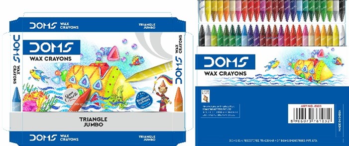 Doms Triangle Jumbo Wax Crayons Packaging Device mark 4913098 Trademark