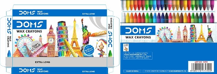 Doms Extra Long Wax Crayons Packaging Device mark 4919891 Trademark