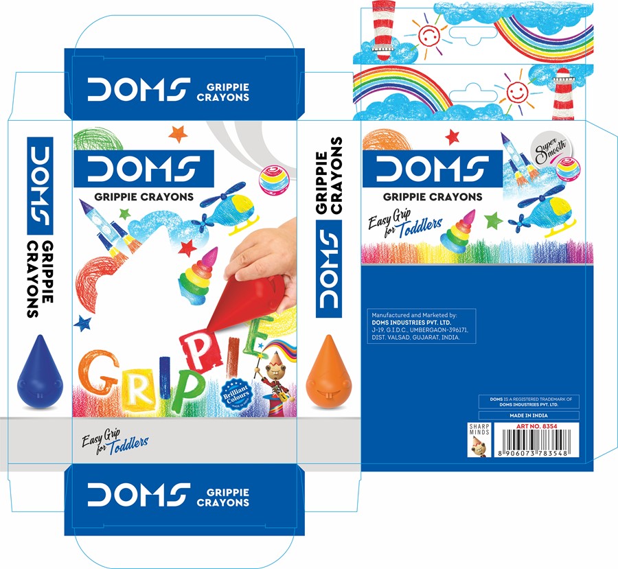 Doms Grippie Crayons Packaging Device mark 4919892 Trademark