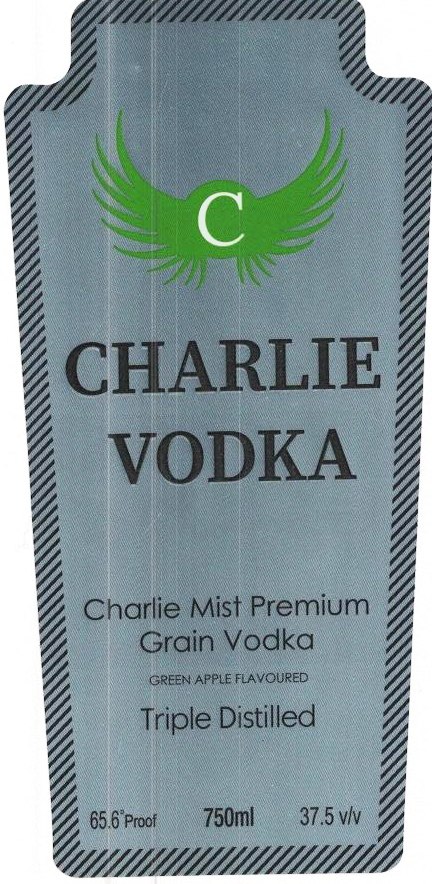Charlie Vodka Mist Premium Grain Vodka Device mark 4921806 Trademark