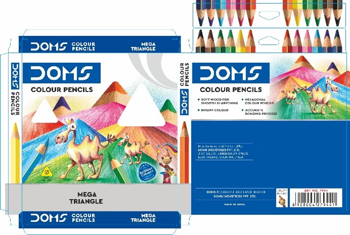 Doms Mega Triangle Colour Pencils Packaging Device mark 4968588 Trademark