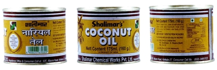 Shalimar Coconut Oil Yellow Tin 175 Ml. Device mark 4985322 Trademark