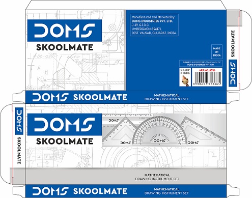 Doms Skoolmate Mathematical Drawing Instrument Set Packaging Device mark 4986991 Trademark