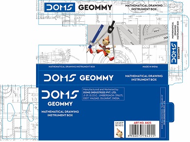 Doms Geommy Mathematical Drawing Instrument Box Packaging Device mark 4986988 Trademark
