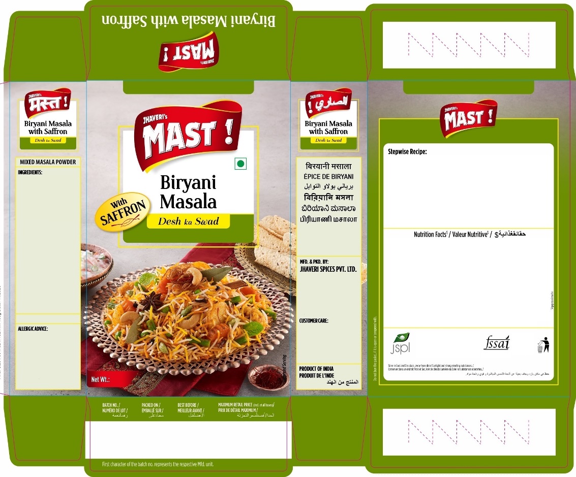 Jhaveri's Mast Biryani Masala Device mark 4995564 Trademark