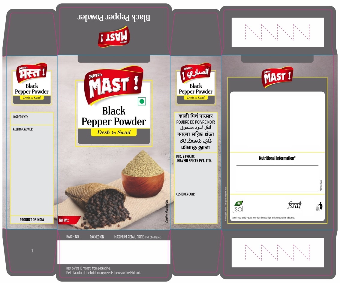Jhaveri's Mast Black Pepper Powder Device mark 4995562 Trademark