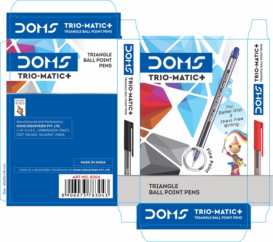 Doms Trio-matic+ Triangle Ball Point Pens Packaging Device mark 5009771 Trademark