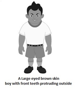 A Large Eyed Brown Skin Boy With Front Teeth Protruding Outsideb Device mark 5024949 Trademark